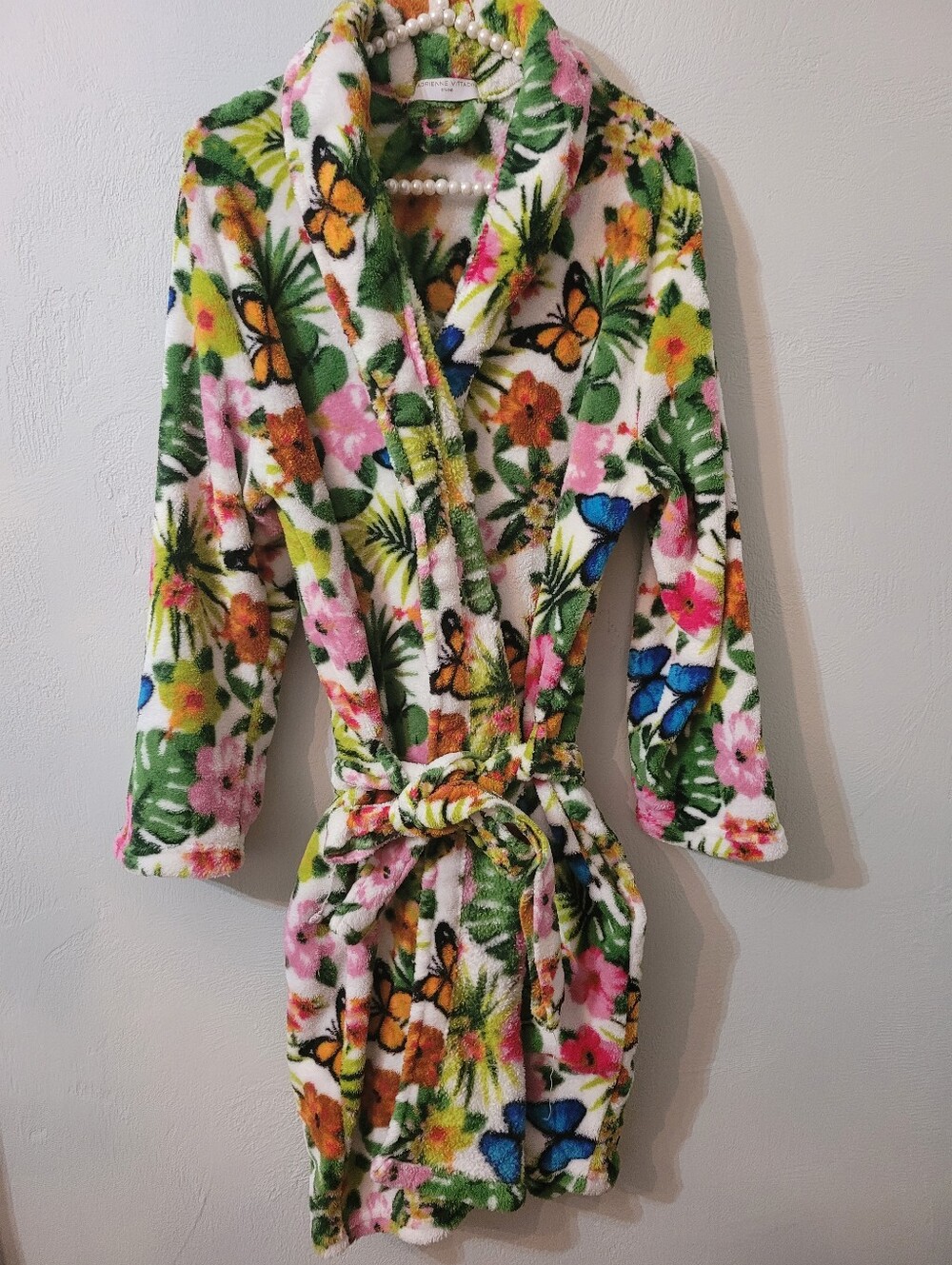 Adrienne Vittadini Colorful Plush Robe One Size!!
